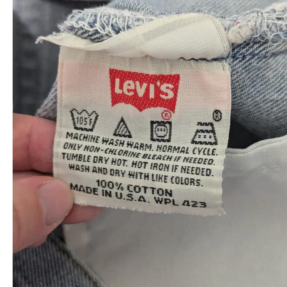 Vintage Levi's 501 XX Straight Leg Jeans Light Wash Blue 90s Made In USA Cotton